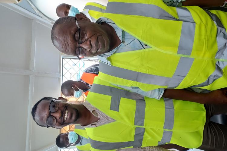 Dr. Gathura and a postgraduate Student in  the Ministry of Agriculture Livestock and Fisheries offices at the KPA